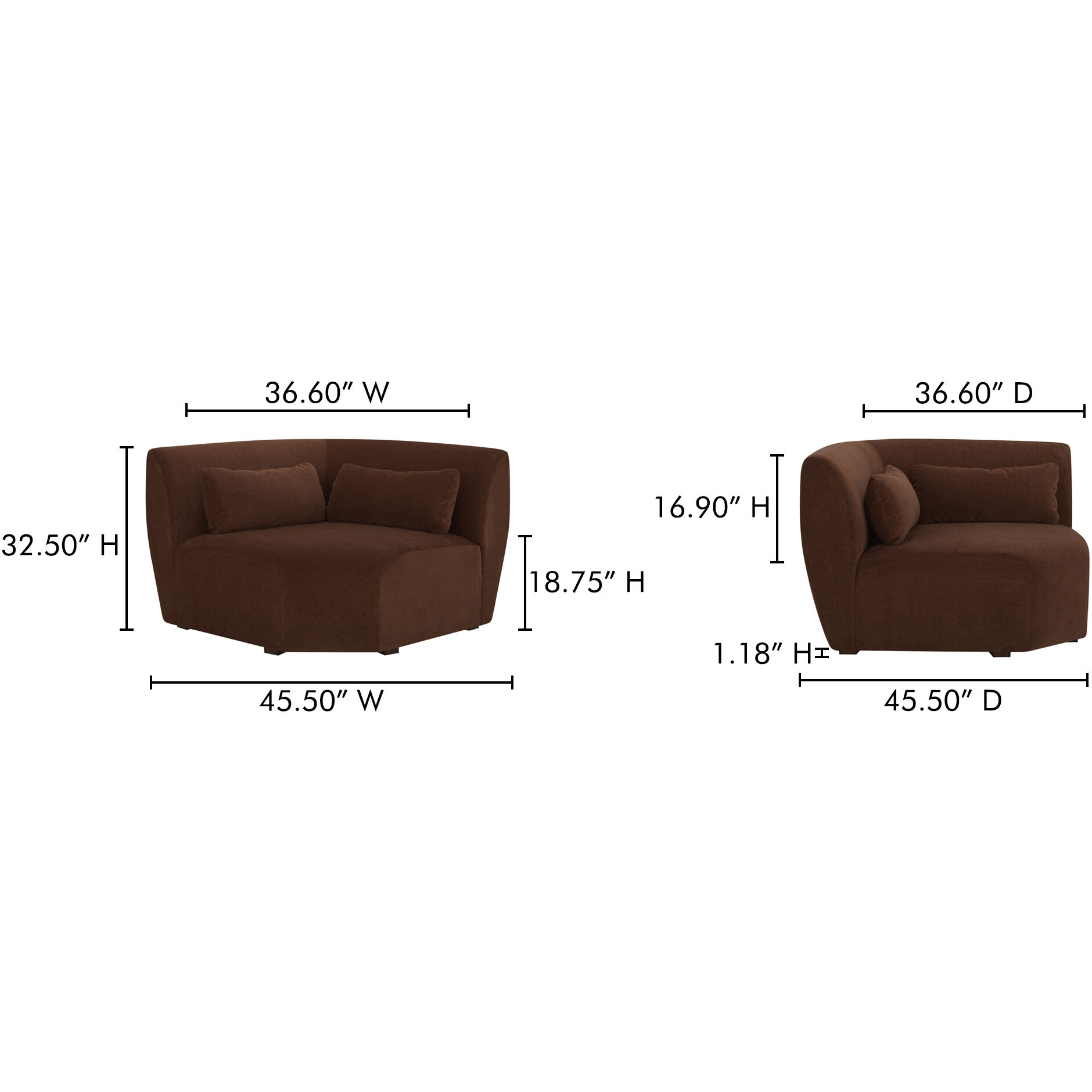 Amelia Brown Corner Chair