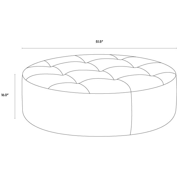 Nilda 16 inch Camel Leather Ottoman