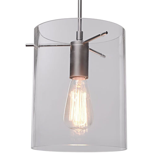 London 1 Light 4 inch Matte Chrome Large Pendant Ceiling Light in Clear Glass