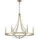 Noura 6 Light 31 inch Champagne Gold and Clear Chandelier Ceiling Light