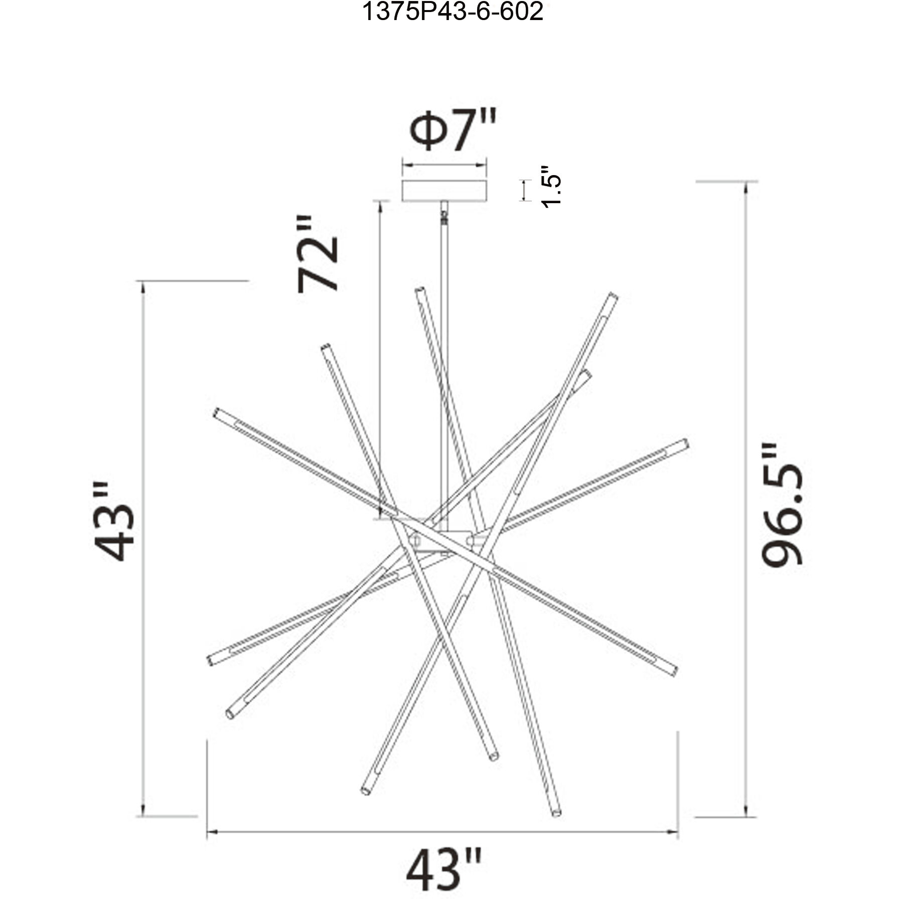 Oskil LED 43 inch Satin Gold Chandelier Ceiling Light