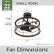 Bridgette Fandelier 22 inch Matte Black Ceiling Fan