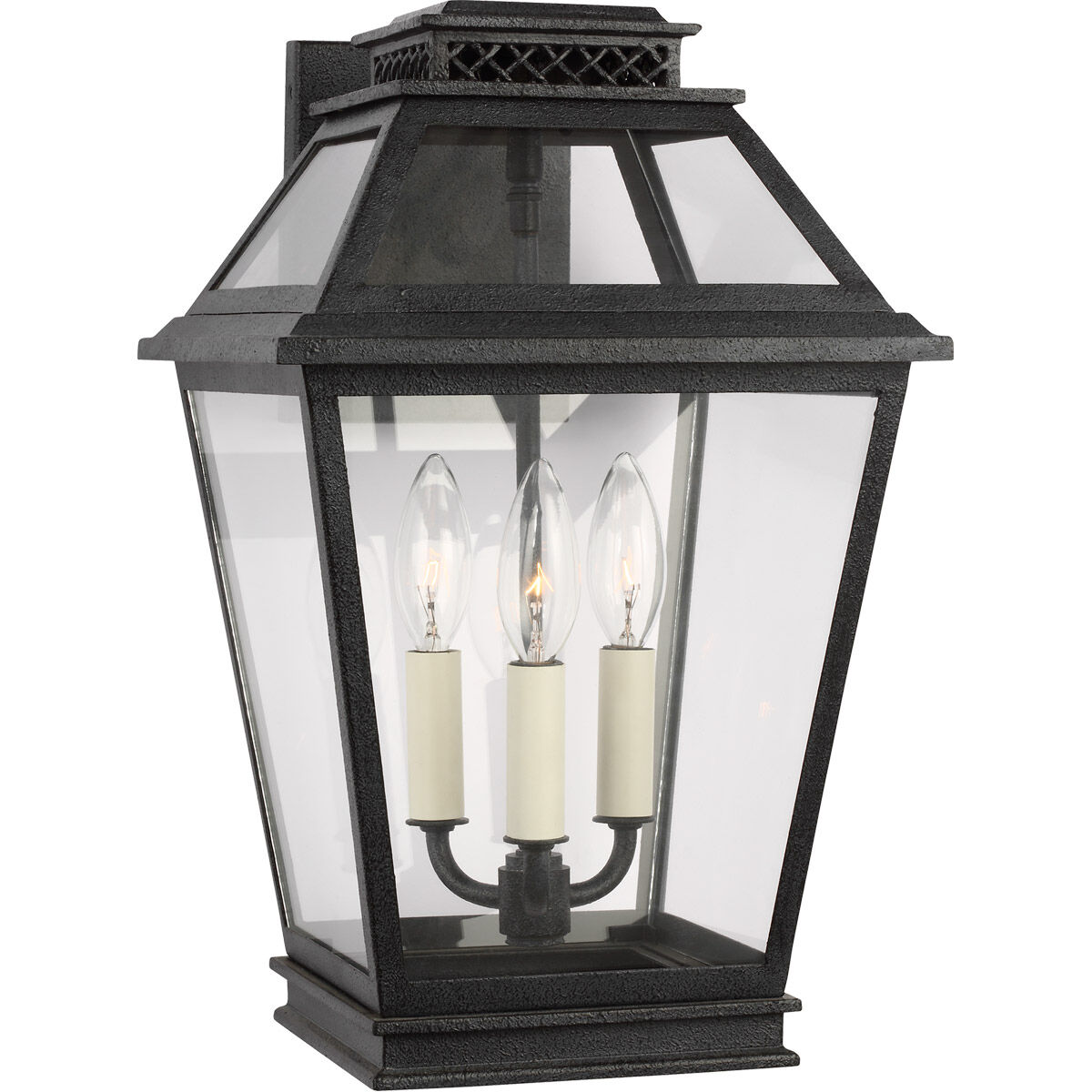 C&M by Chapman & Myers Falmouth 3 Light 16 inch Dark Weathered Zinc Outdoor Wall Lantern