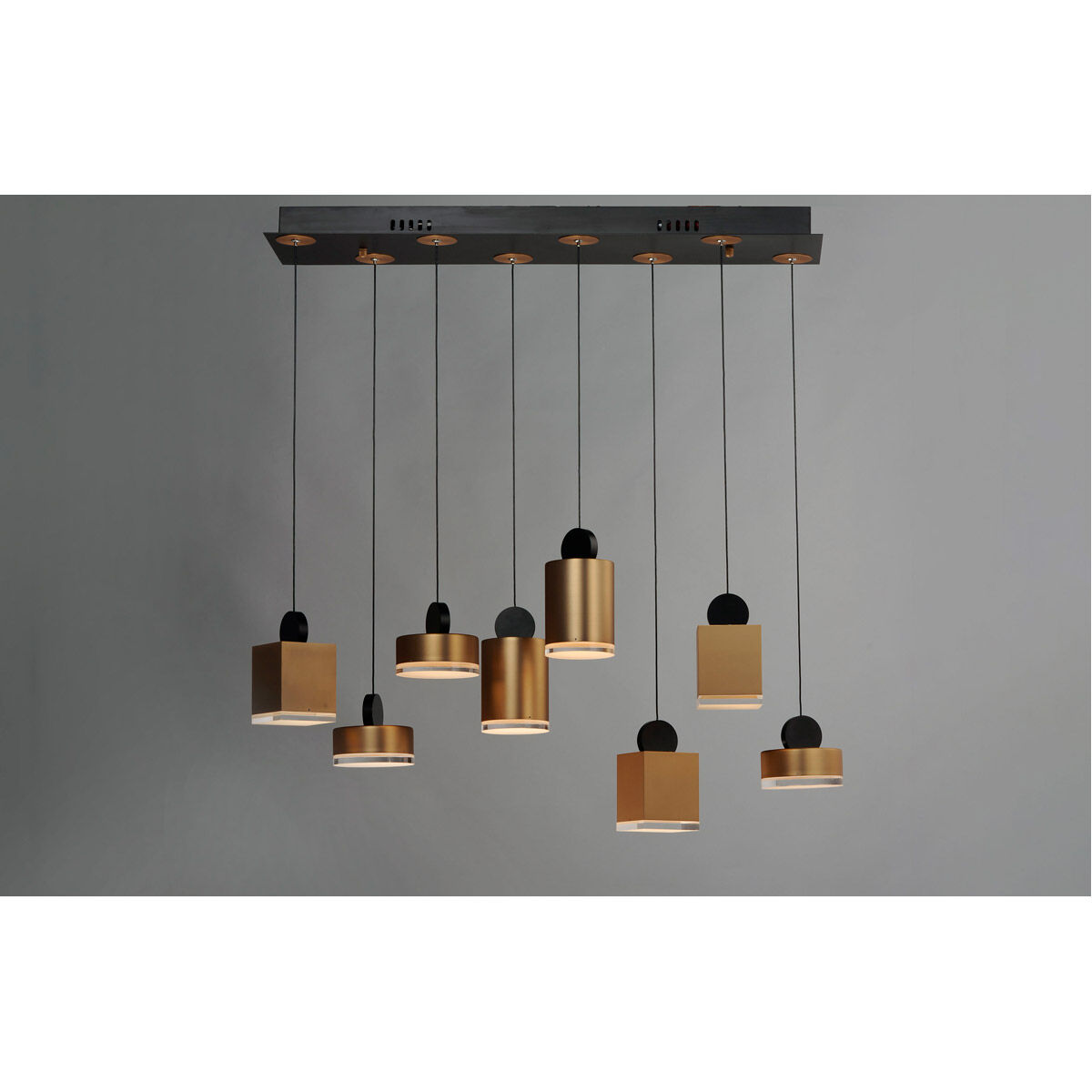 MOTHER2　アースバウンド　ライト　ネオン Nob LED 33 inch Black and Gold Linear Pendant Ceiling Light