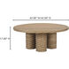 Treccia 42 X 42 inch Natural Coffee Table