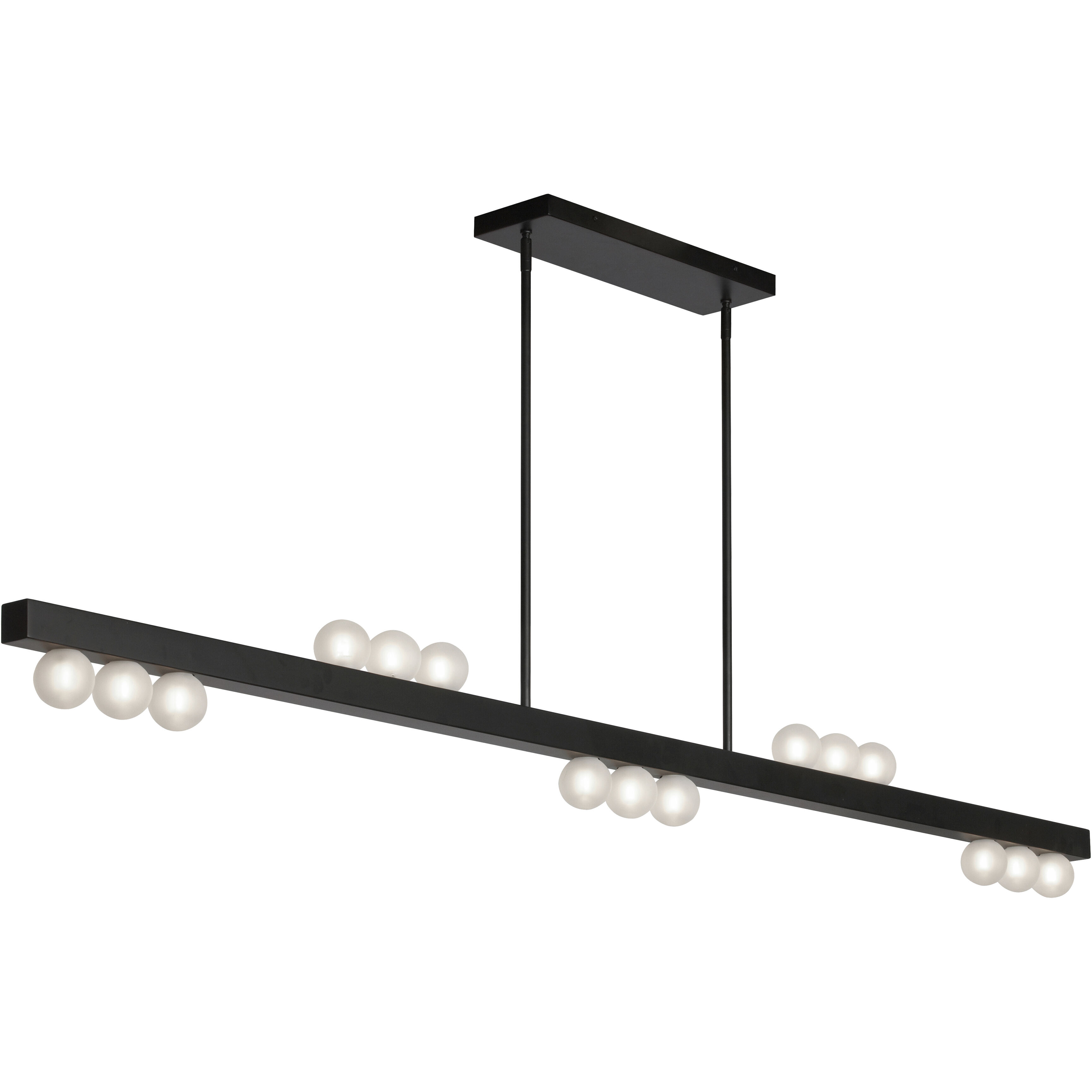 Raleigh 15 Light 72 inch Matte Black Horizontal Pendant Ceiling Light