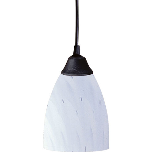 Classico LED 5 inch Dark Rust Mini Pendant Ceiling Light in Simply White Glass