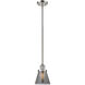 Franklin Restoration Cone LED 6 inch Polished Nickel Mini Pendant Ceiling Light in Plated Smoke, Franklin Restoration