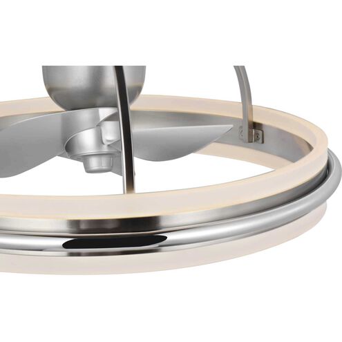 Burnett 20.94 inch Brushed Nickel with Silver Blades Outdoor Ceiling Fan