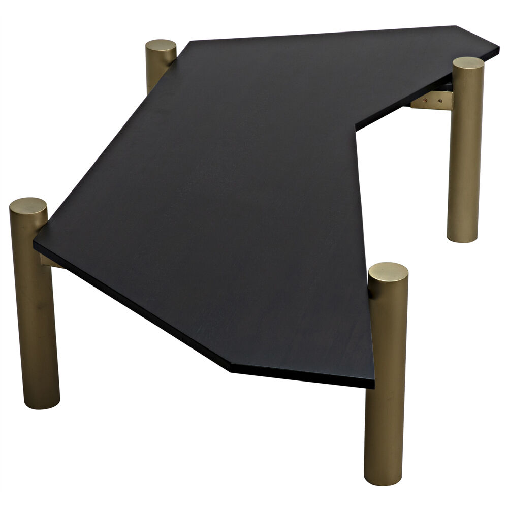 Tabu 70 X 33 inch Ebony Walnut and Antique Brass Coffee Table