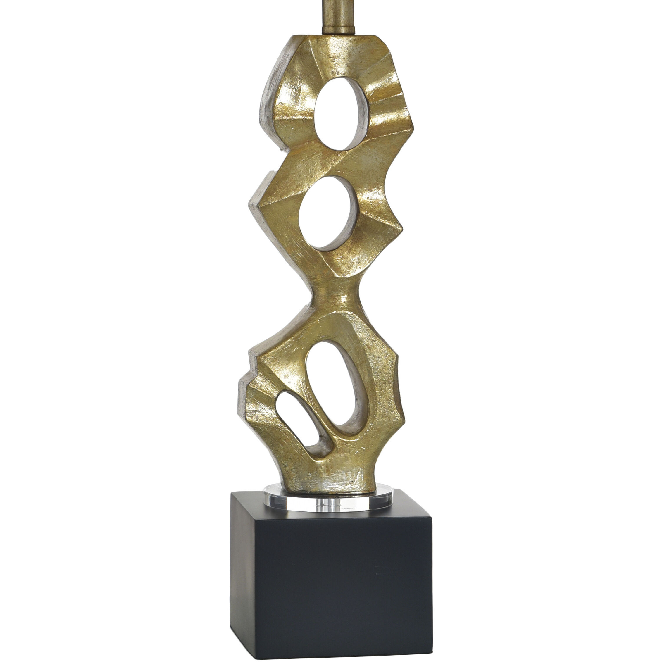 Van 32.25 inch 100 watt Van Gold and Black and White Table Lamp Portable Light