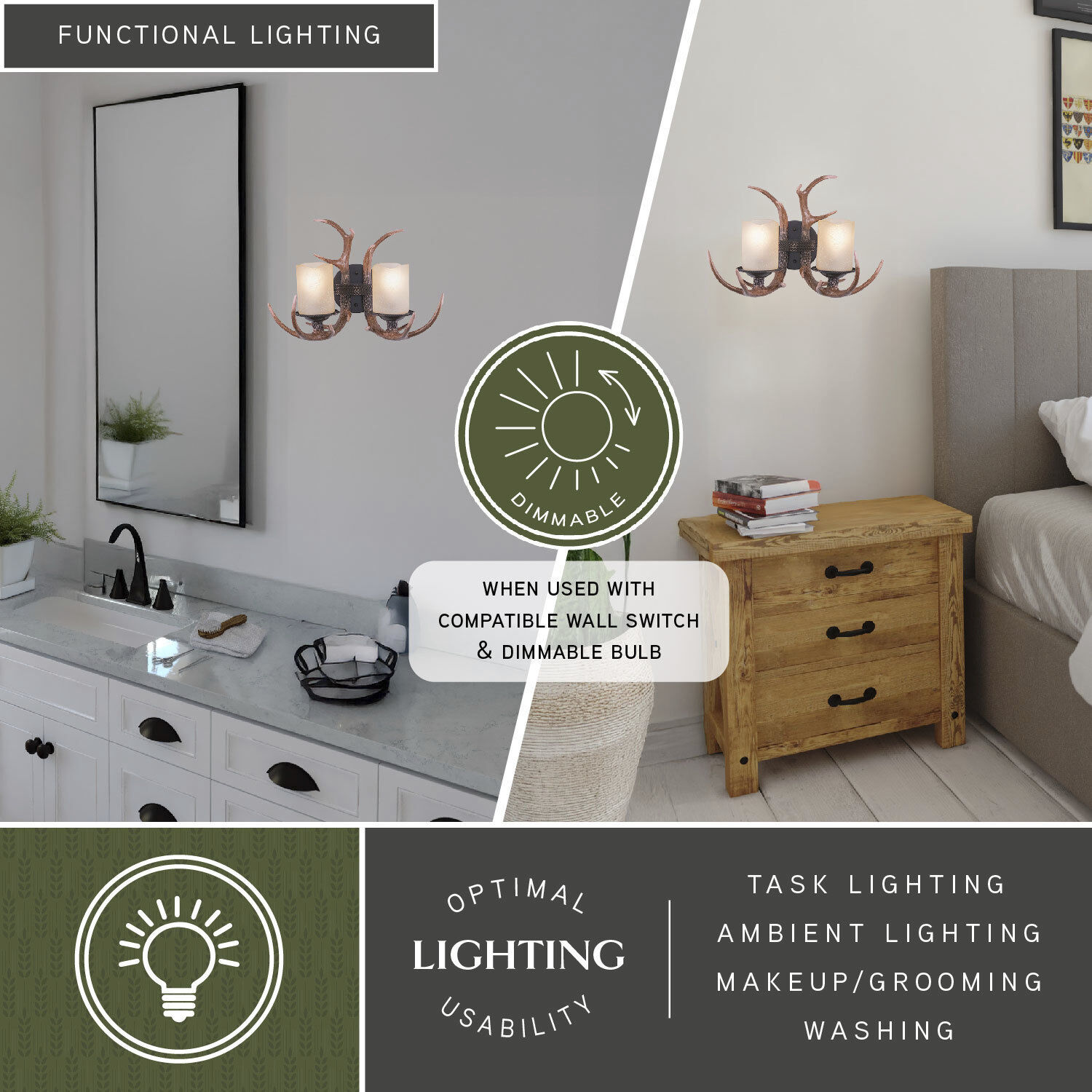 Yoho LED 16.75 inch Black Walnut Wall Light