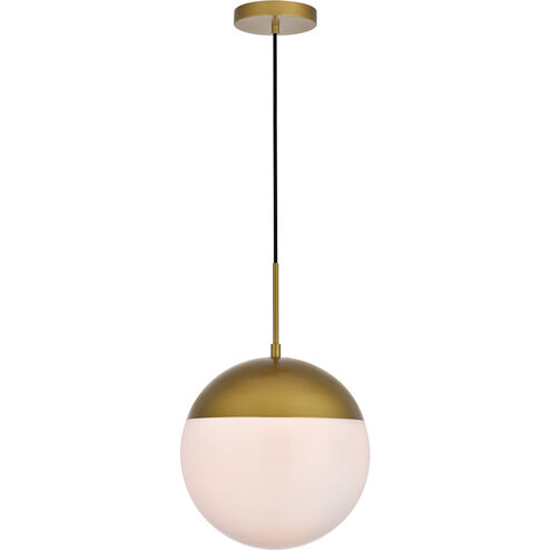 Eclipse 1 Light 12 inch Brass Pendant Ceiling Light