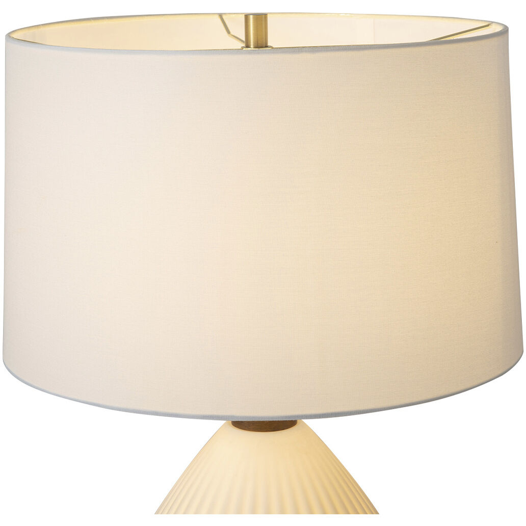 Santa Clara 30 inch 100.00 watt Walnut and White with Weathered Brass Table Lamp Portable Light