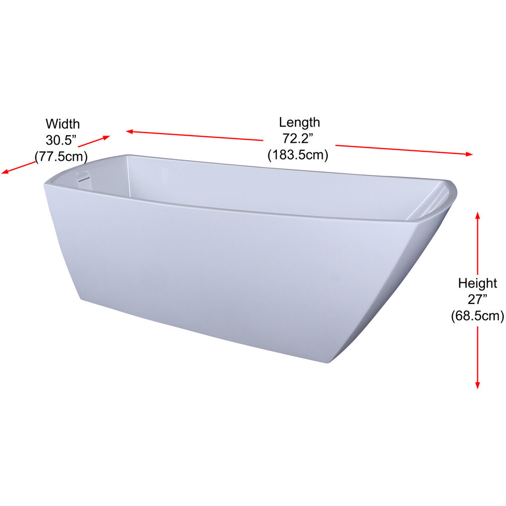 Brock Glossy White Bathtub