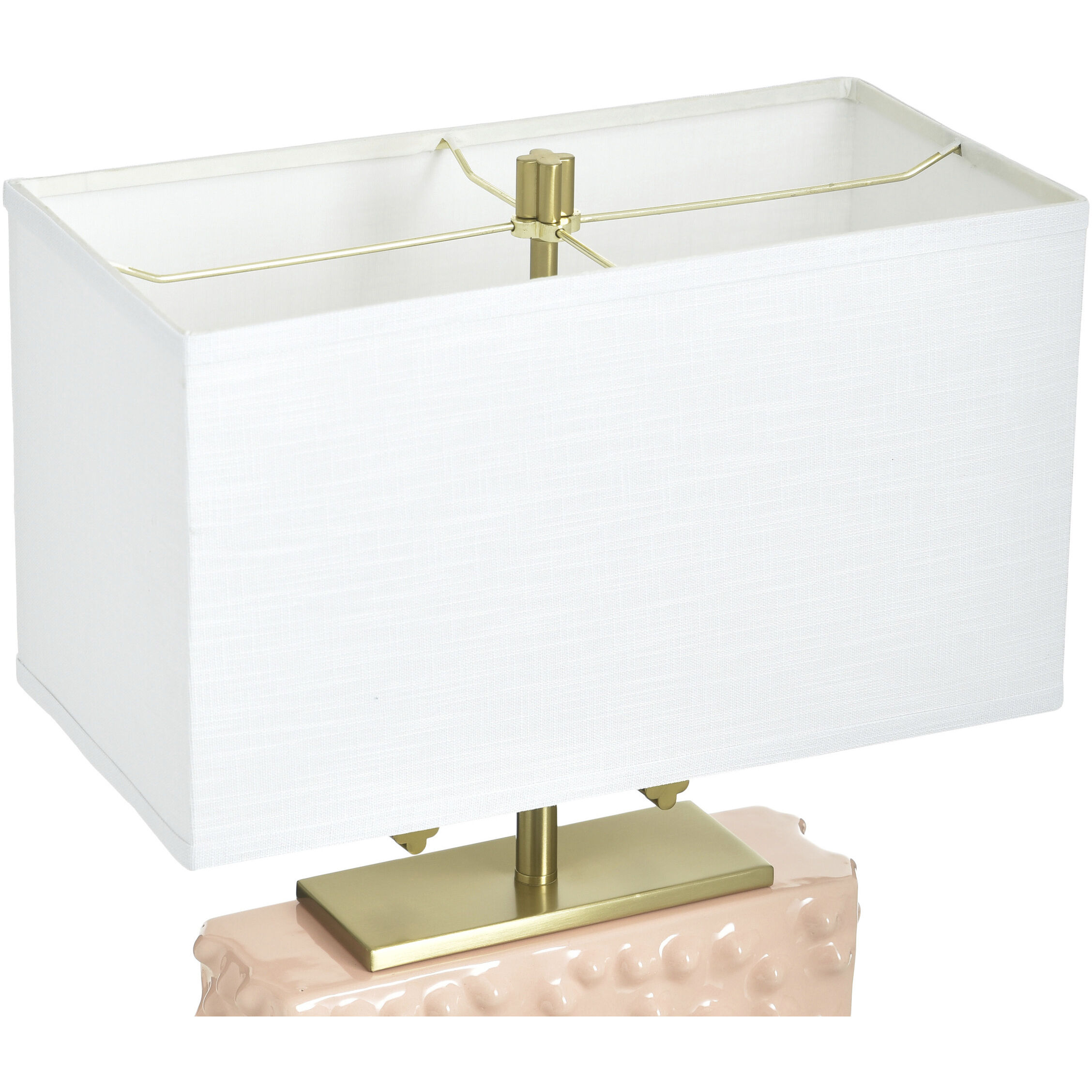 Edmund 21 inch 40 watt Pearl Blush and Polished Brass Table Lamp Portable Light