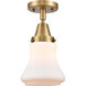 Franklin Restoration Bellmont LED 6 inch Brushed Brass Flush Mount Ceiling Light in Matte White Glass