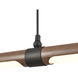 Wyatt LED 40.5 inch Matte Black with Walnut Linear Chandelier Ceiling Light