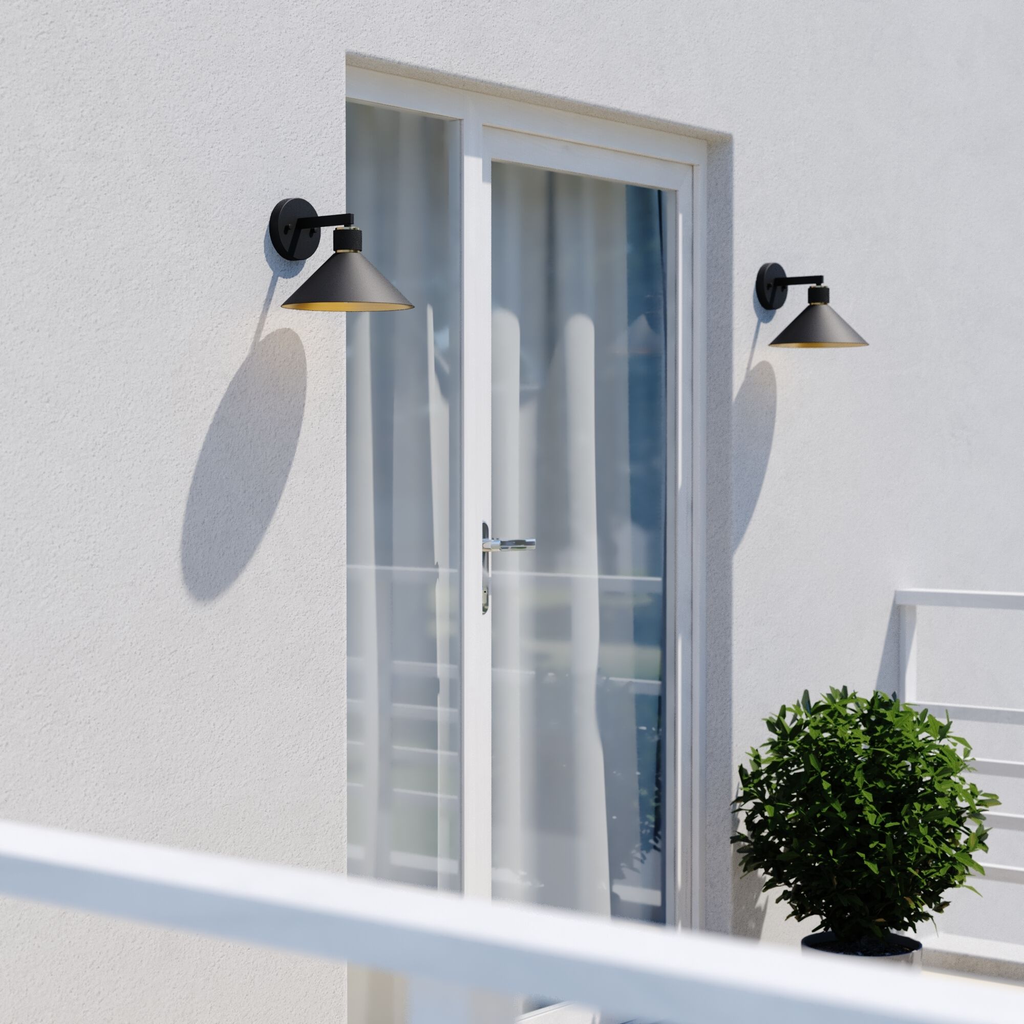 Dunbar LED 8.5 inch Matte Black and Gold Outdoor Wall