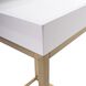 Lyndhurst 47.75 X 18 inch White and Brass Coffee Table