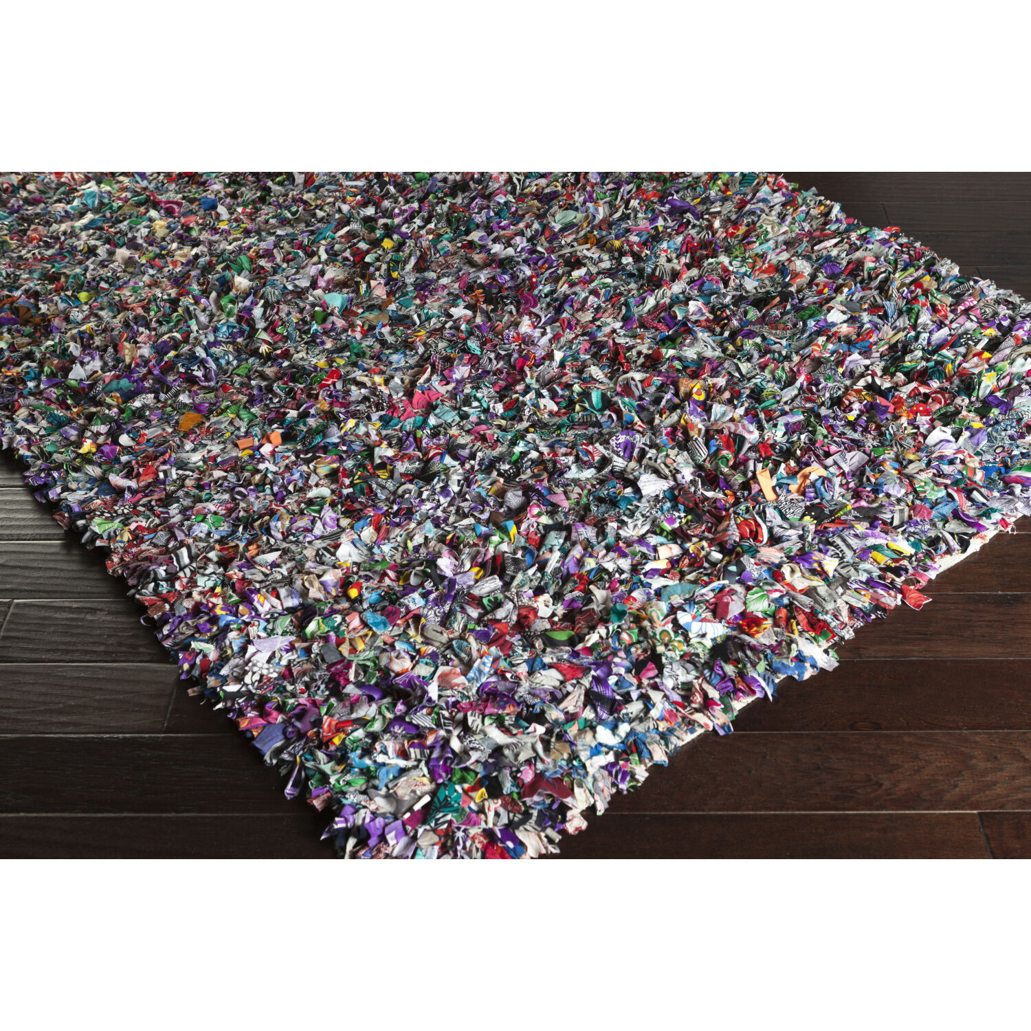 Shirt 120 X 96 inch Lilac/Medium Purple/Denim/Black/Slate/Plum Handmade Rug, Cotton