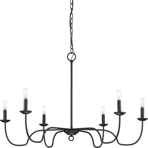 Canebrake 6 Light 40 inch Matte Black Chandelier Ceiling Light