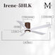 Atlas Irene-5HLK 60 inch Walnut Tone with Matte White Blades Ceiling Fan, Flush Mounted