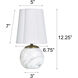 Rosalind 12 inch 40 watt Polished Brass and White Marble Table Lamp Portable Light