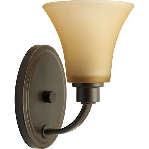 Joy 1 Light 6 inch Antique Bronze Bath Vanity Wall Light in Etched Light Umber