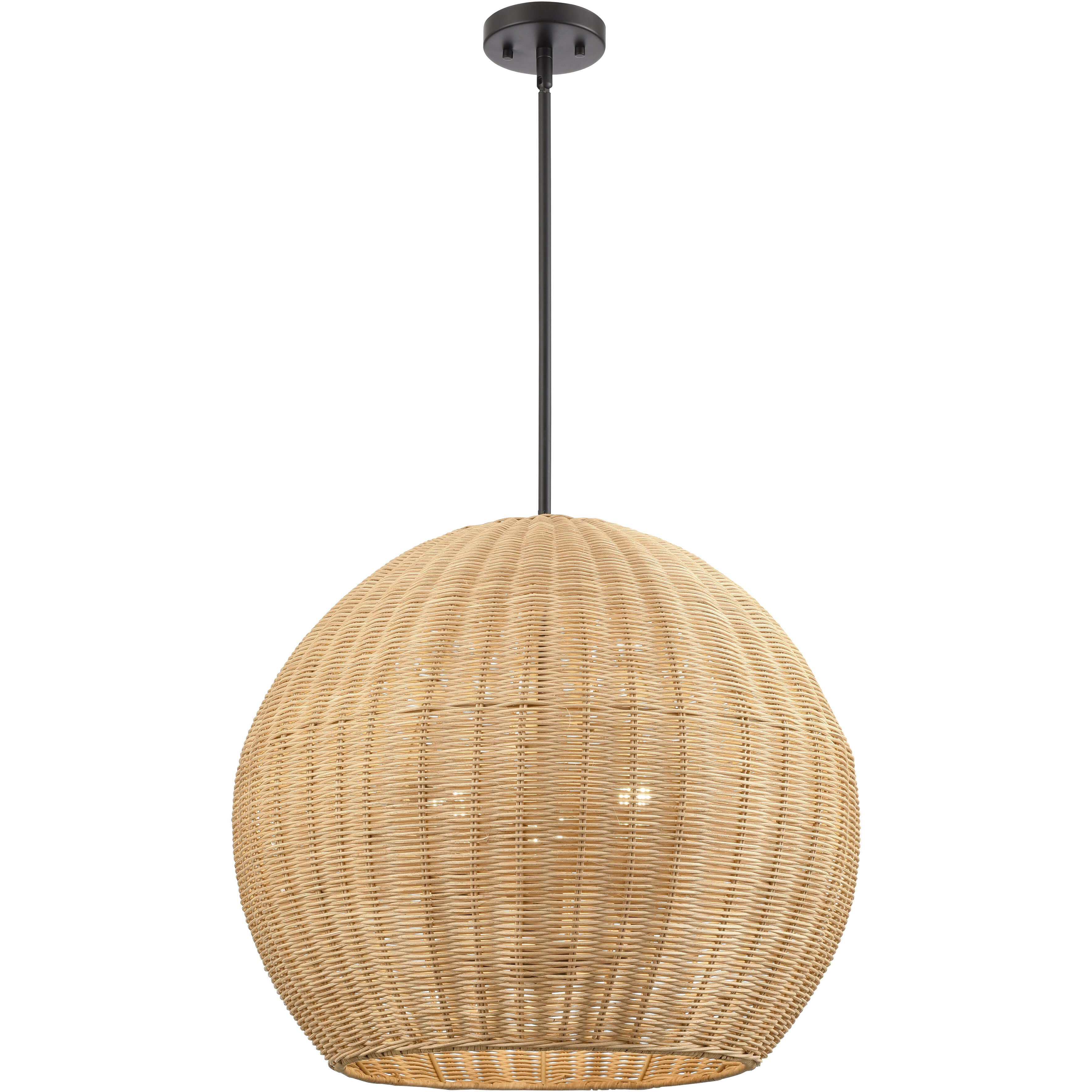 Elise 3 Light 22 inch Matte Black Pendant Ceiling Light