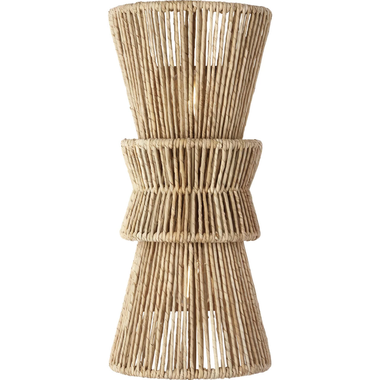 Chapman & Myers Antigua LED 9 inch Polished Nickel and Natural Abaca Sconce Wall Light