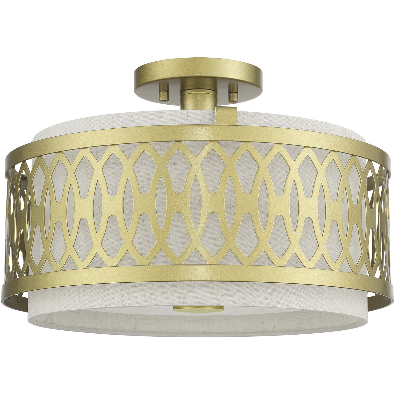 Vistaview 3 Light 15 inch Soft Gold Semi-Flush Ceiling Light