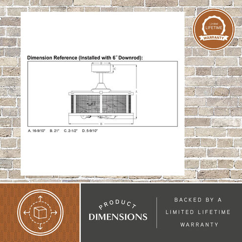 Humboldt 6.1 inch Black with Black-Dark Bronze Blades Ceiling Fan