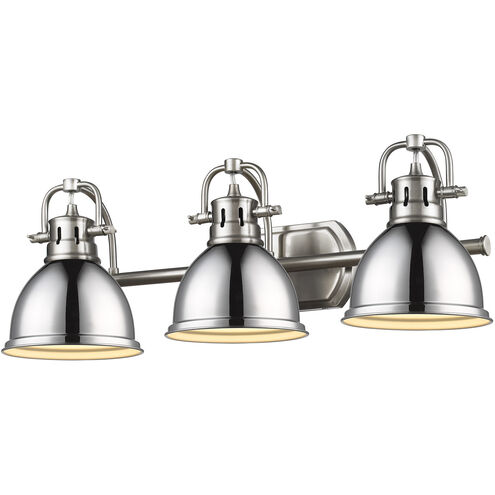 Duncan 3 Light 24.5 inch Pewter Bath Vanity Light Wall Light in Chrome