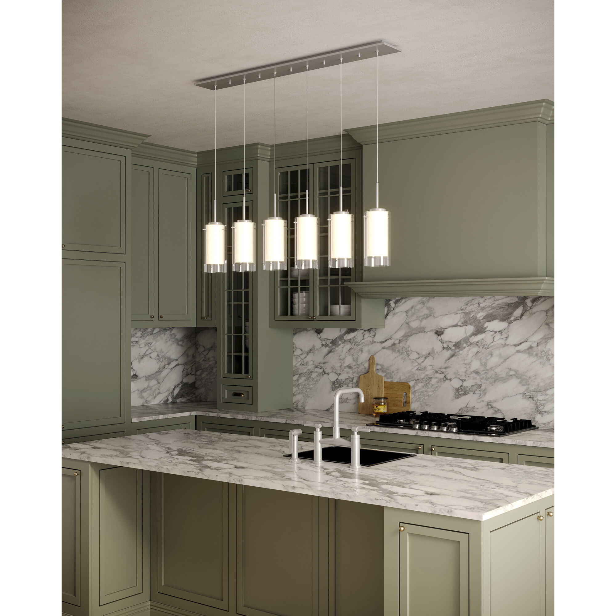 Verona Multi Pendant Ceiling Light in Brushed Nickel