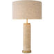 Lxry 29.53 inch 40 watt Travertine and Antique Brass Table Lamp Portable Light in Travertine with Antique Brass