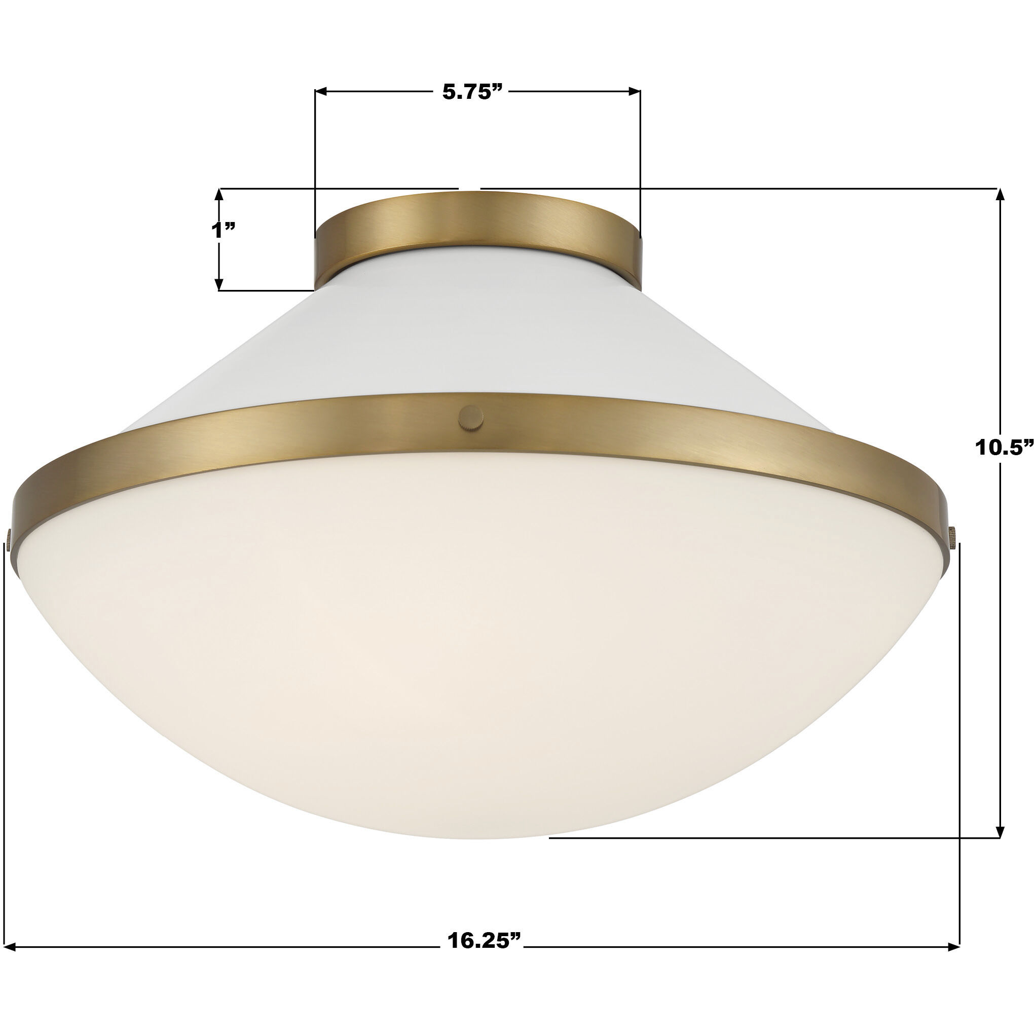 Xander 2 Light 16.25 inch Vibrant Gold Flush Ceiling Light in Vibrant Gold and White