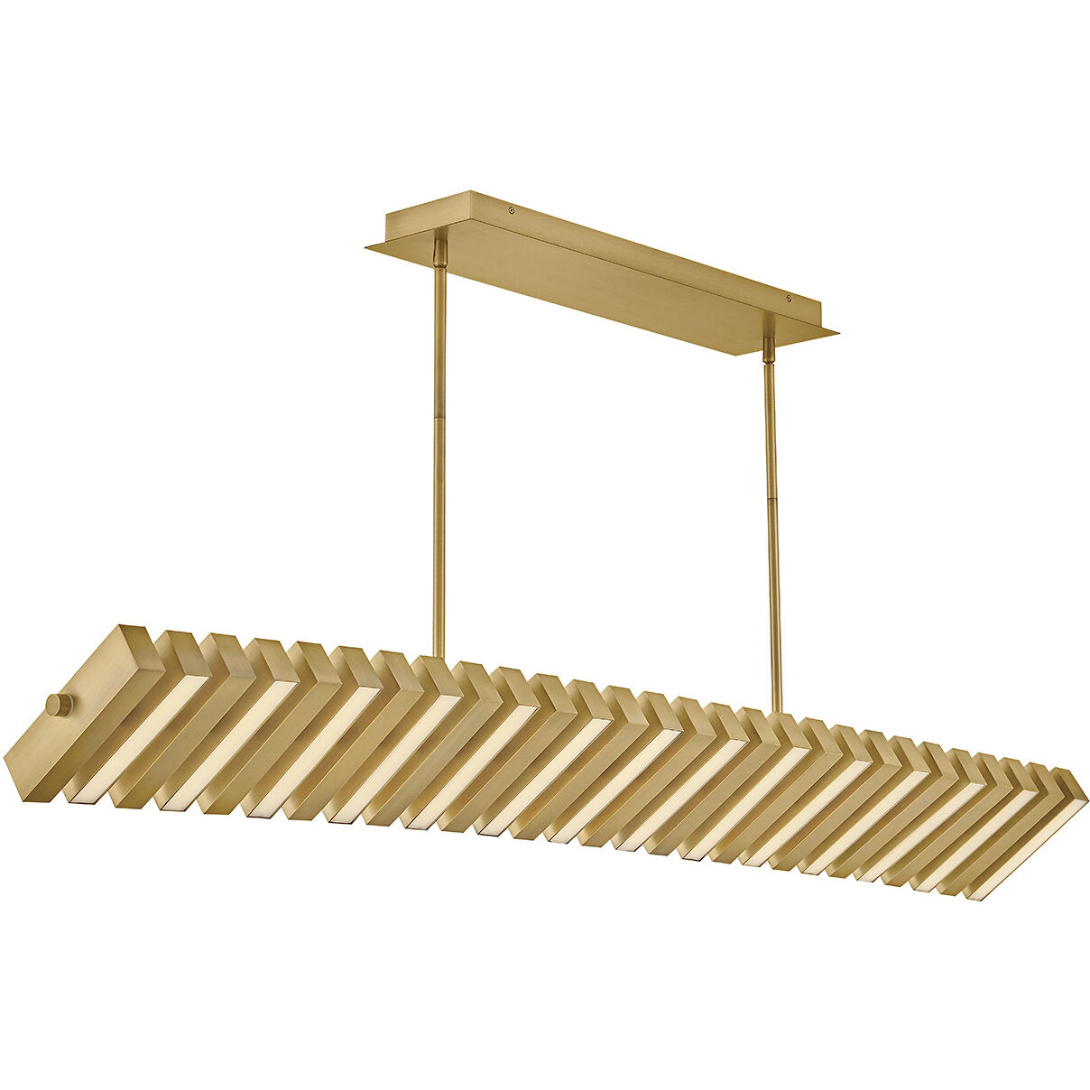 Stitch LED 58.75 inch Lacquered Brass Chandelier Ceiling Light