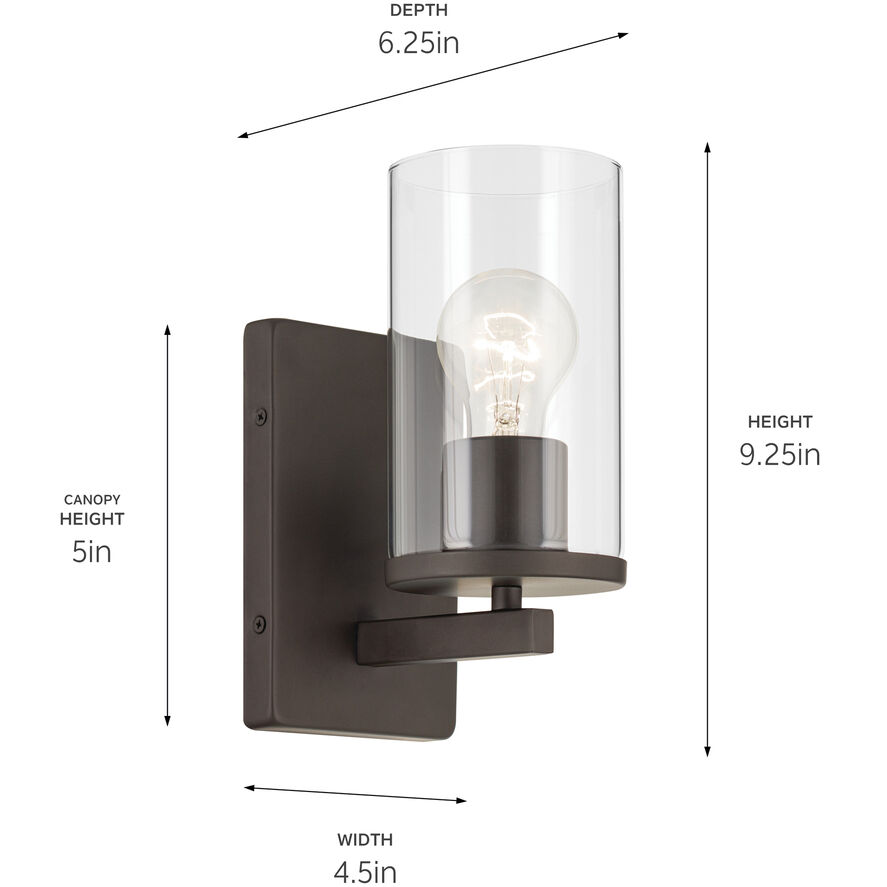 Crosby 1 Light 4.5 inch Olde Bronze Wall Sconce Wall Light