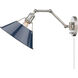Orwell 1 Light 10 inch Pewter Articulating Wall Sconce Wall Light in Navy, Adjustable