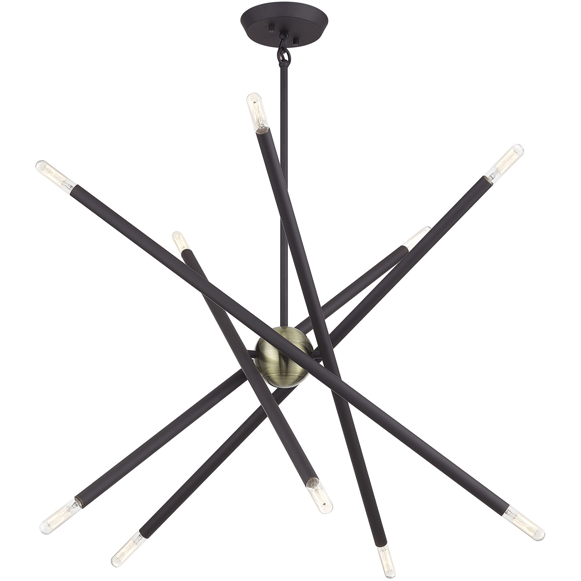 Soho 10 Light 28 inch Bronze with Antique Brass Accents Chandelier Ceiling Light