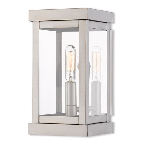 Hopewell 1 Light 9 inch Brushed Nickel Outdoor Wall Lantern