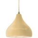 Radiance 1 Light 8 inch Muted Yellow and Antique Brass Pendant Ceiling Light