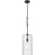 Wexford 1 Light 8 inch Matte Black Mini Pendant Ceiling Light in Clear Basket Weave Glass