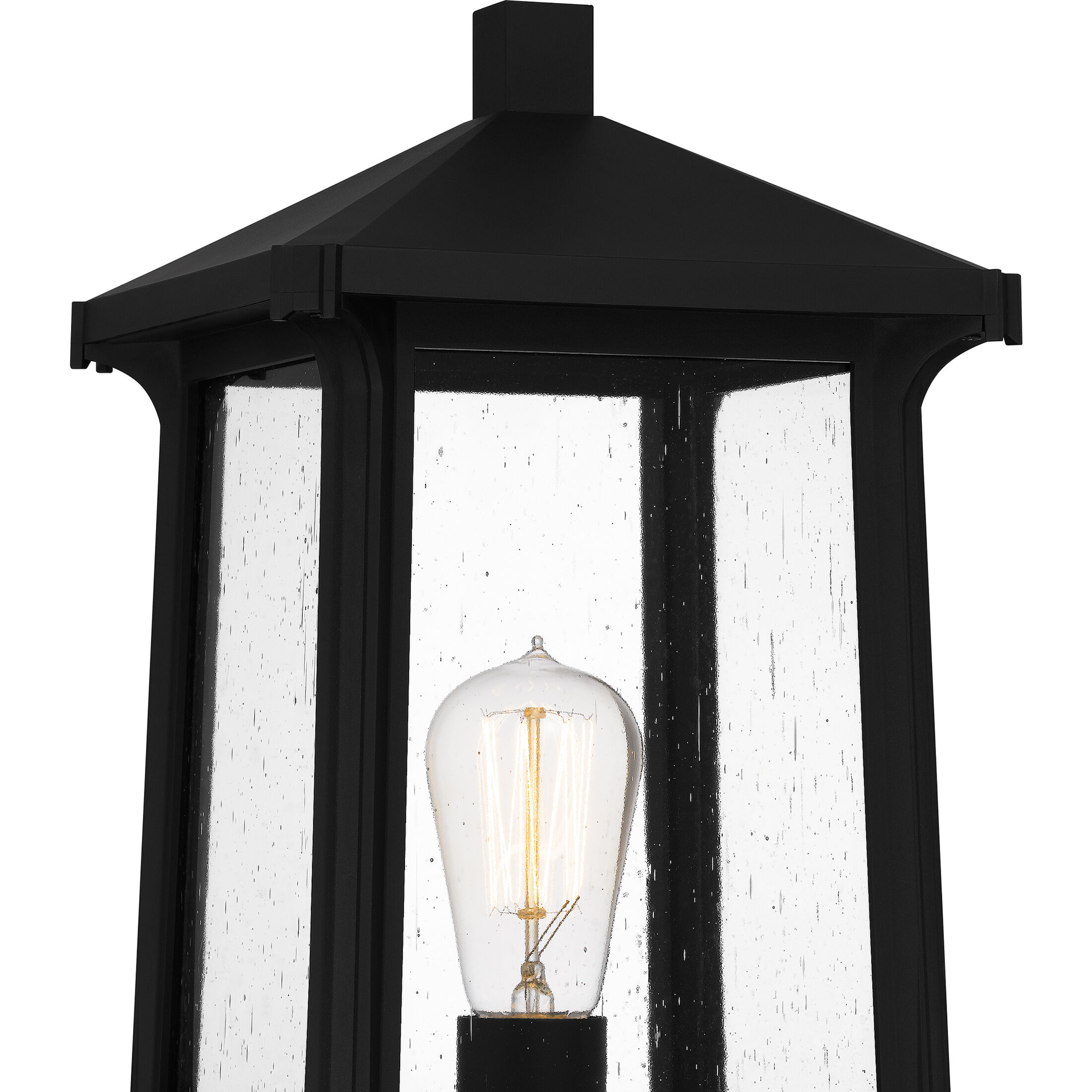 Satterfield 1 Light 17 inch Matte Black Outdoor Post Lantern