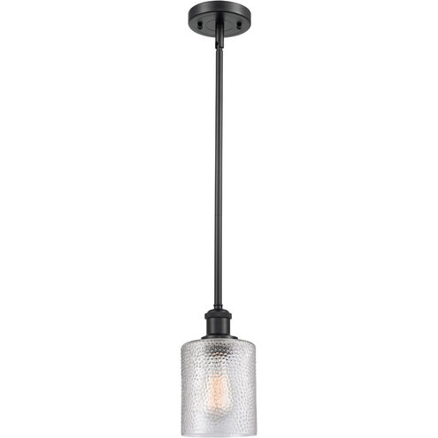 Ballston Cobbleskill LED 5 inch Matte Black Pendant Ceiling Light in Clear Glass, Ballston