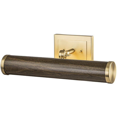 Coates 14 watt 16 inch Dark Wood Finish with Brushed Brass Picture Light Wall Light