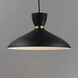 Carillon 1 Light 15.75 inch Black with Satin Brass Single Pendant Ceiling Light in Black and Satin Brass