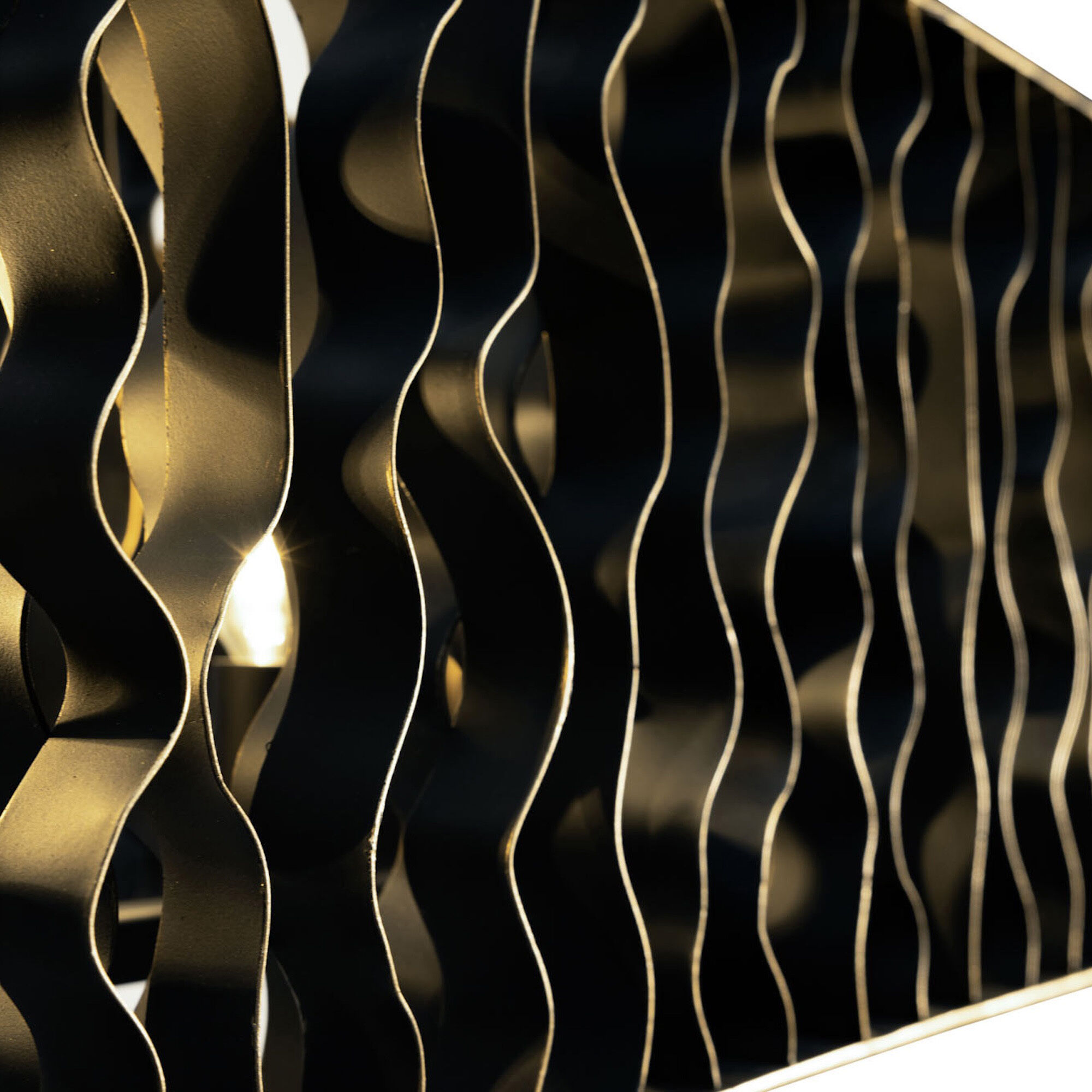 Estela 6 Light 48 inch Matte Black and French Gold Linear Pendant Ceiling Light, Smithsonian Collaboration