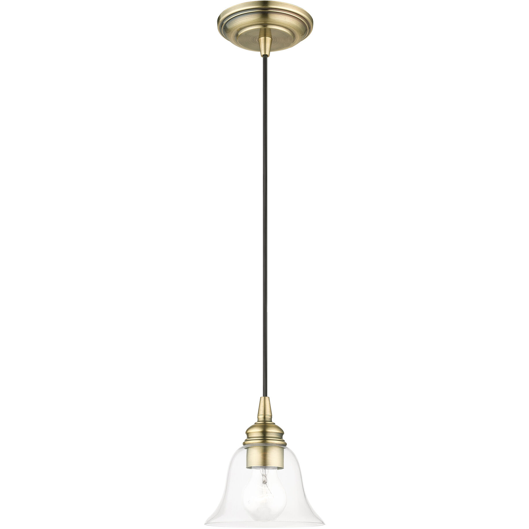 Moreland 1 Light 6 inch Antique Brass Single Pendant Ceiling Light, Single
